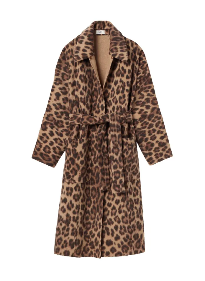 ALC Jackets and Coats Winslet Printed Wool Coat Camelblack 8211 Women