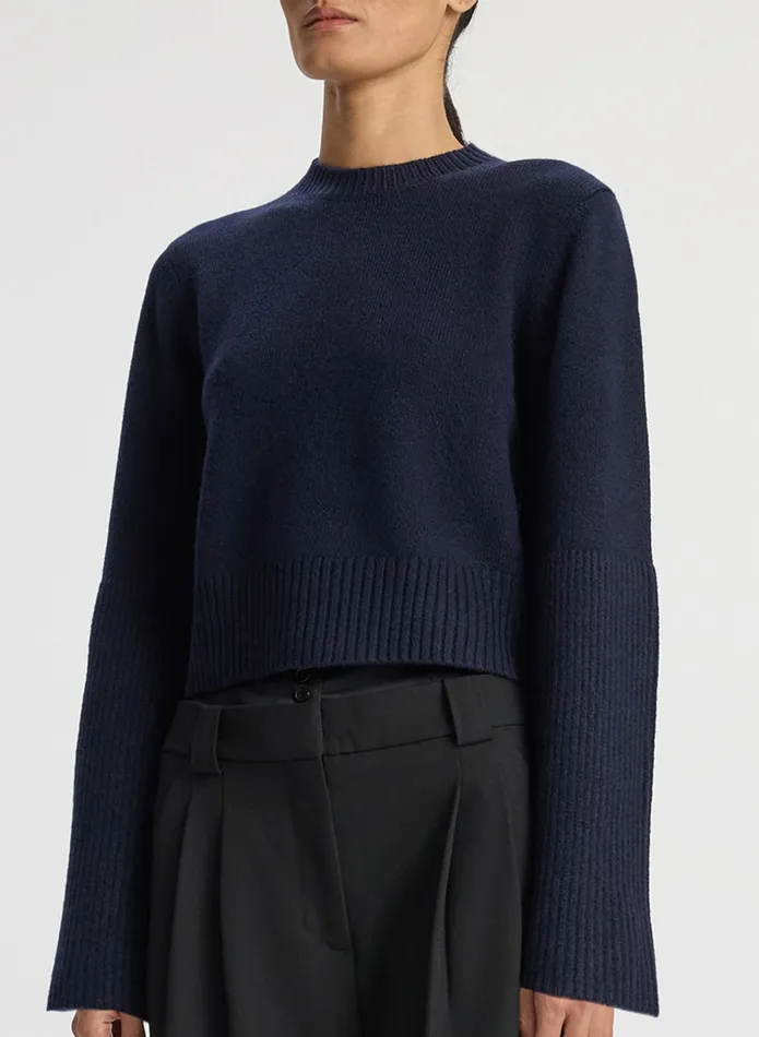 ALC Knitwear Clover Wool Sweater Navy 8211 Women
