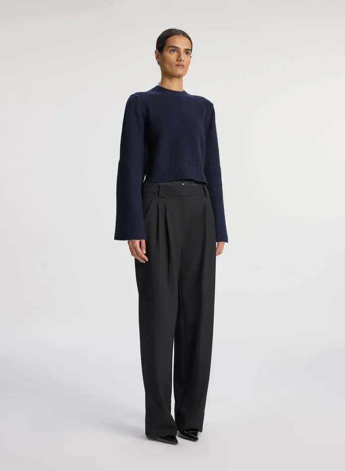 ALC Knitwear Clover Wool Sweater Navy 8211 Women