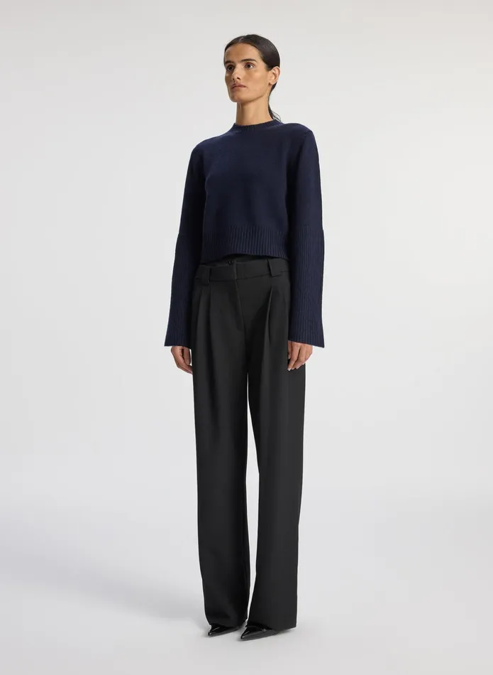 ALC Knitwear Clover Wool Sweater Navy 8211 Women
