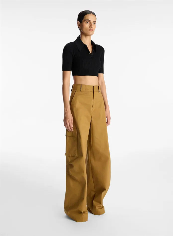ALC Knitwear Cropped Atlas Rib Knit Top Black 8211 Women