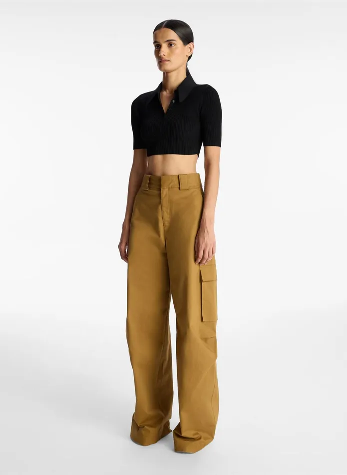 ALC Knitwear Cropped Atlas Rib Knit Top Black 8211 Women