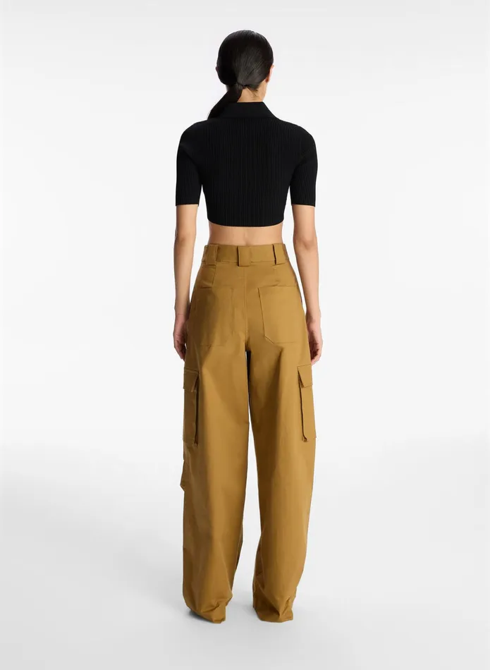 ALC Knitwear Cropped Atlas Rib Knit Top Black 8211 Women