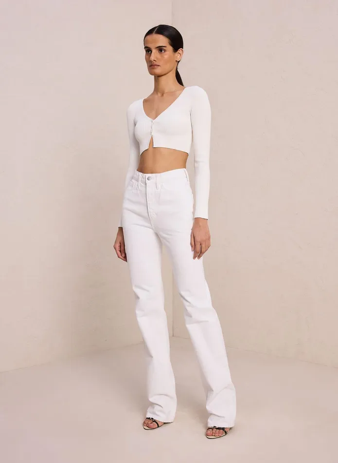ALC Knitwear Hallie Ii Rib Knit Cardigan Off White 8211 Women
