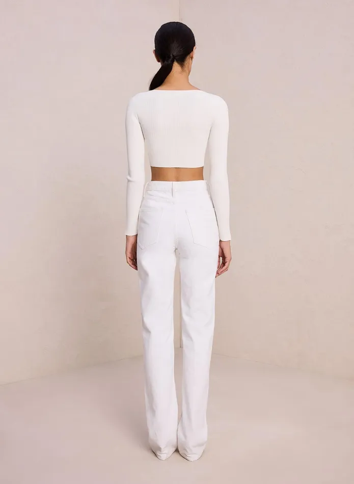 ALC Knitwear Hallie Ii Rib Knit Cardigan Off White 8211 Women