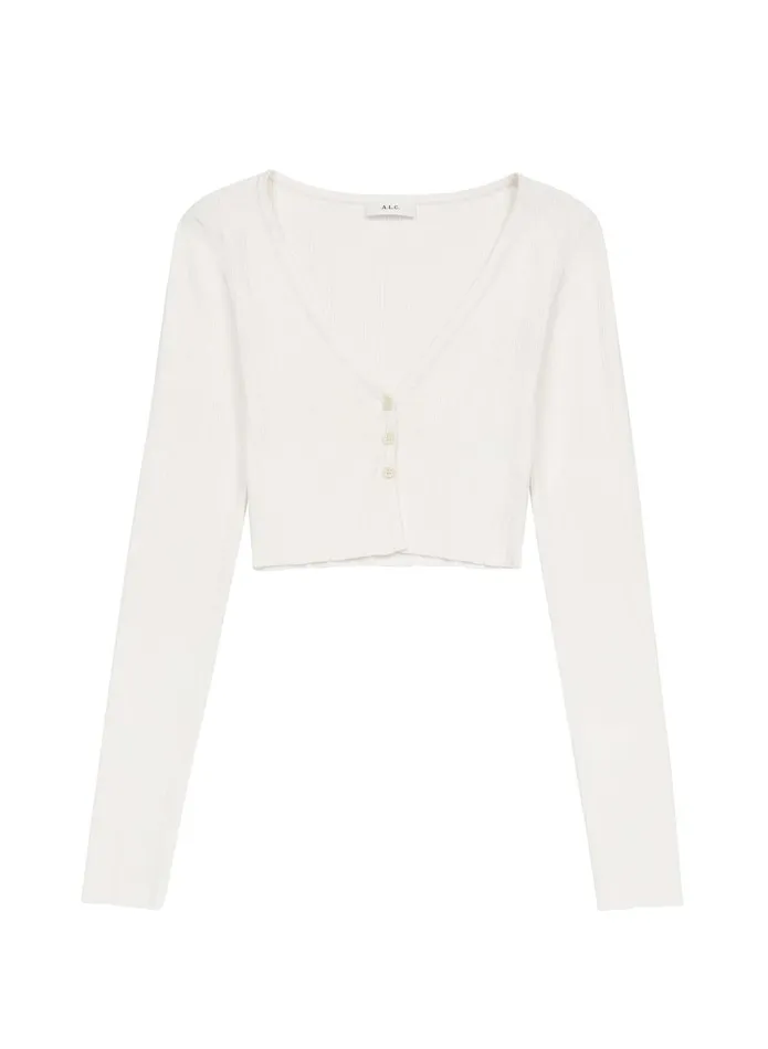 ALC Knitwear Hallie Ii Rib Knit Cardigan Off White 8211 Women