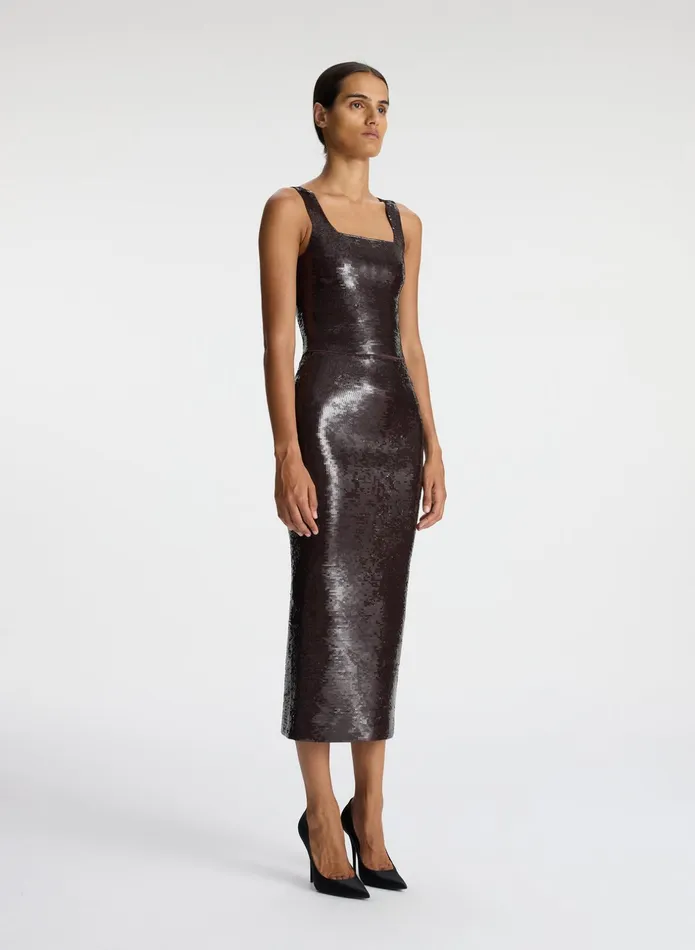 ALC Knitwear Joan Sequin Knit Skirt Dark Brown 8211 Women