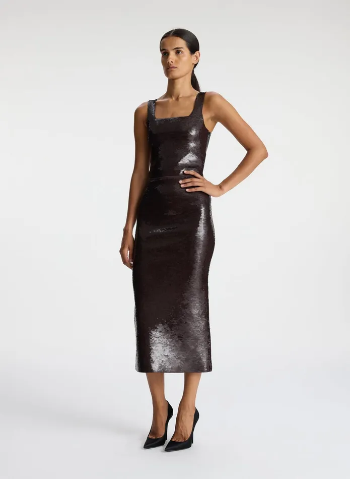ALC Knitwear Joan Sequin Knit Skirt Dark Brown 8211 Women