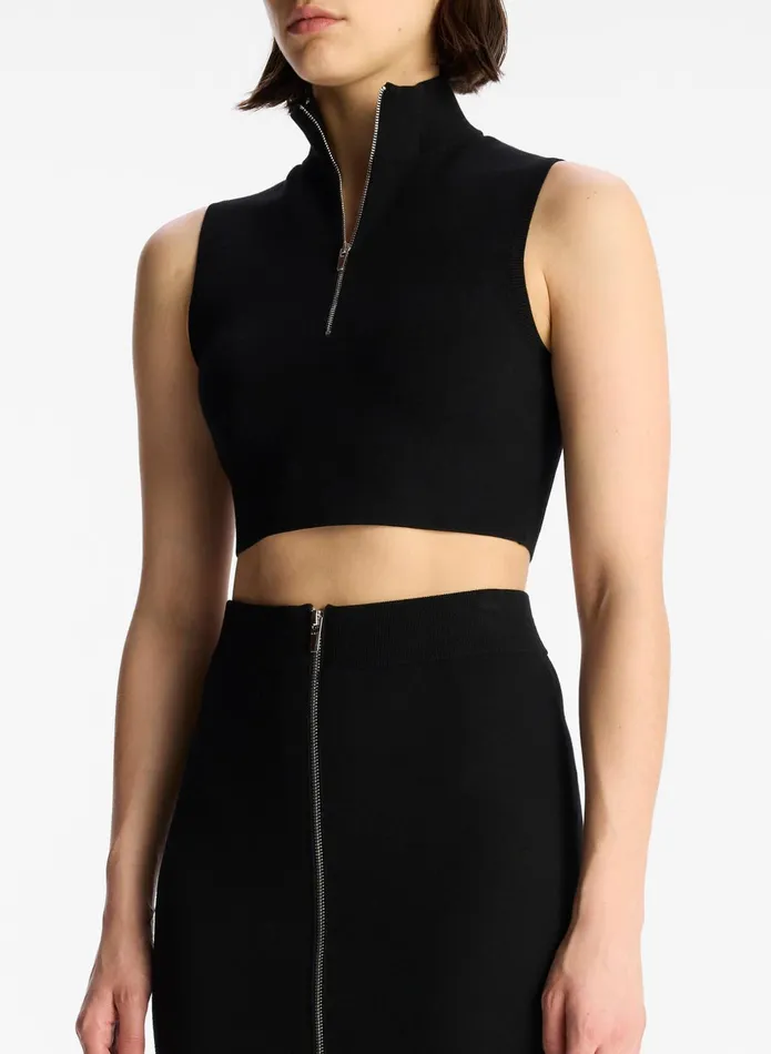 ALC Knitwear Pierre Cropped Knit Top Black 8211 Women
