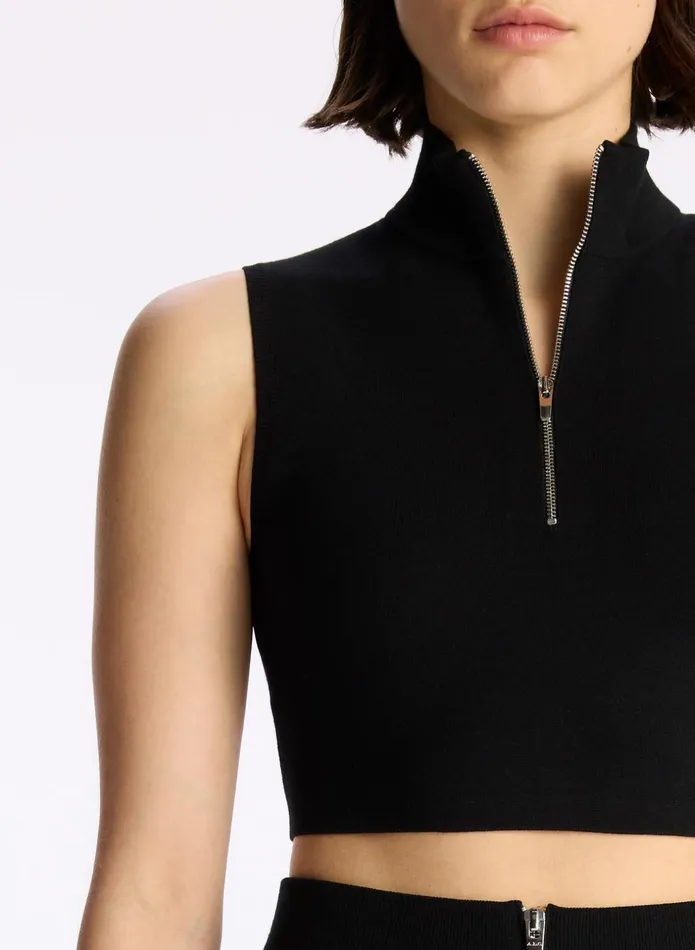 ALC Knitwear Pierre Cropped Knit Top Black 8211 Women