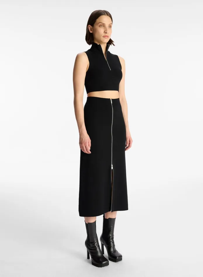 ALC Knitwear Pierre Cropped Knit Top Black 8211 Women