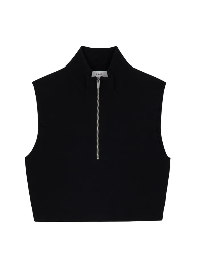 ALC Knitwear Pierre Cropped Knit Top Black 8211 Women