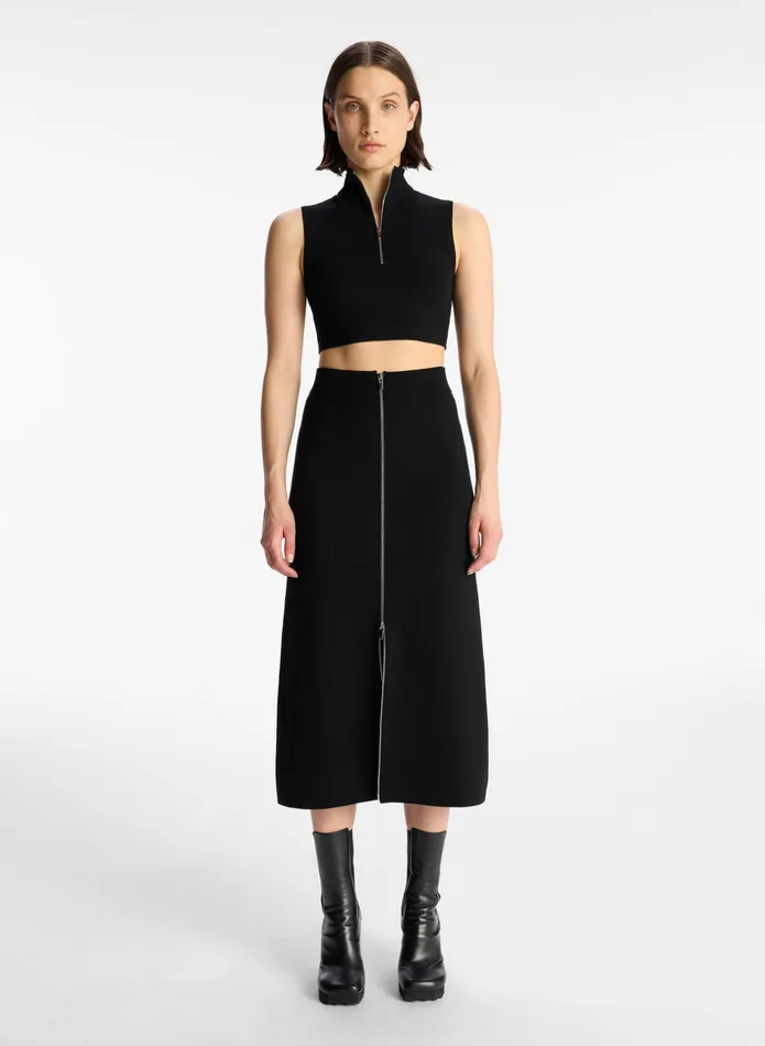 ALC Knitwear Pierre Cropped Knit Top Black 8211 Women
