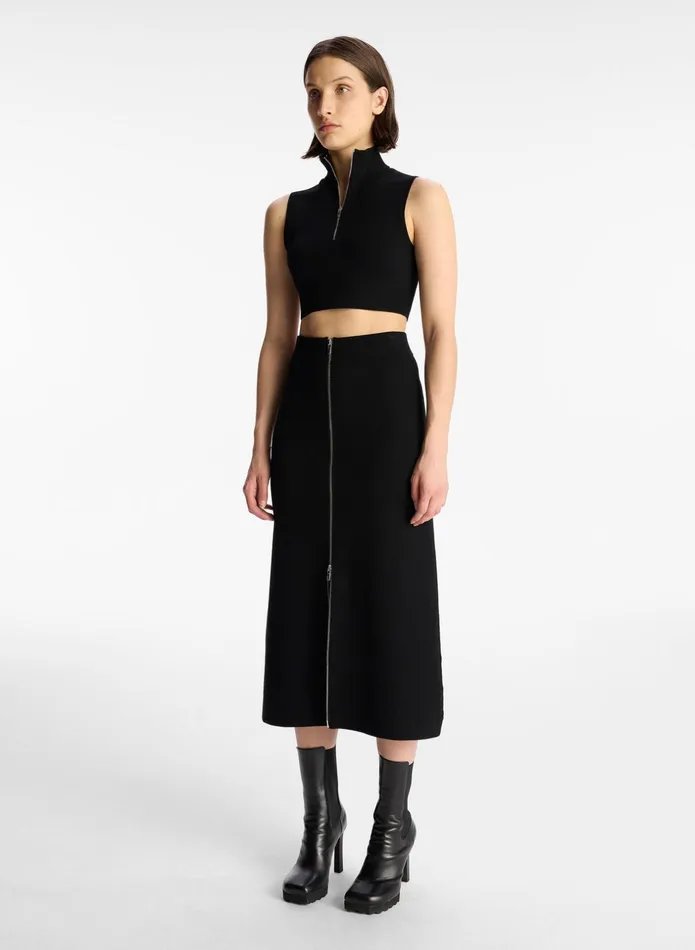 ALC Knitwear Pierre Cropped Knit Top Black 8211 Women