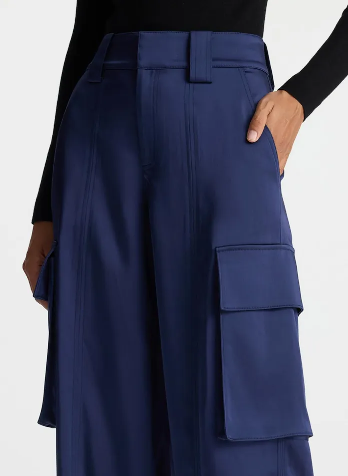 ALC Sets Bryan Satin Cargo Pant Evening Blue 8211 Women