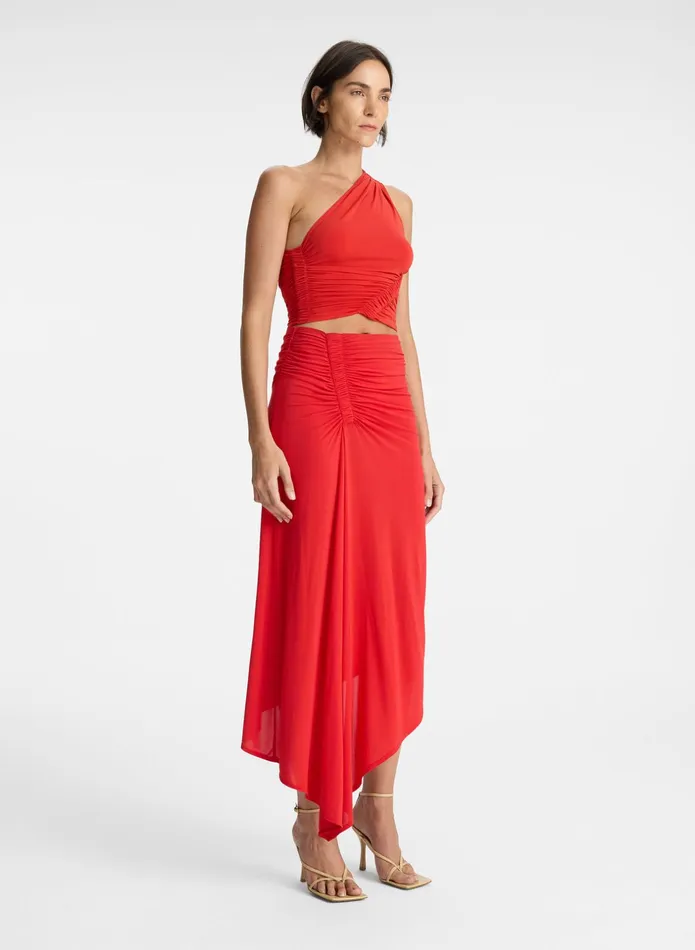 ALC Skirts Adeline Jersey Midi Skirt Ruby 8211 Women
