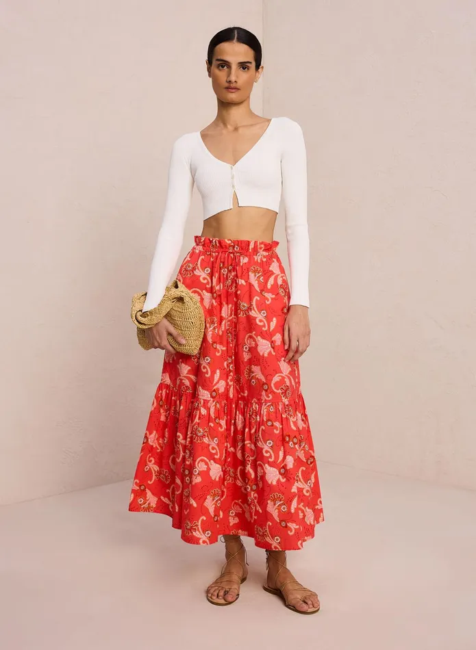 ALC Skirts Francis Cotton Midi Skirt Calla Multi 8211 Women