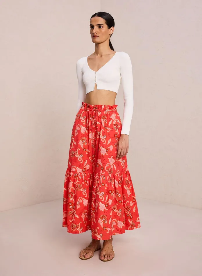ALC Skirts Francis Cotton Midi Skirt Calla Multi 8211 Women