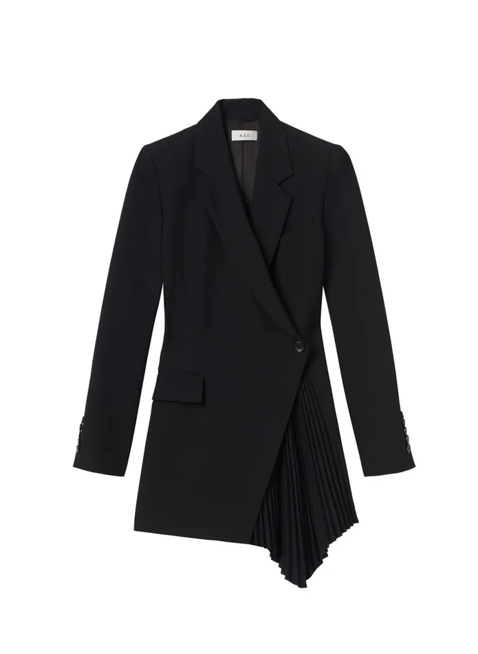 ALC Suits Juliet Pleated Blazer Dress Black 8211 Women