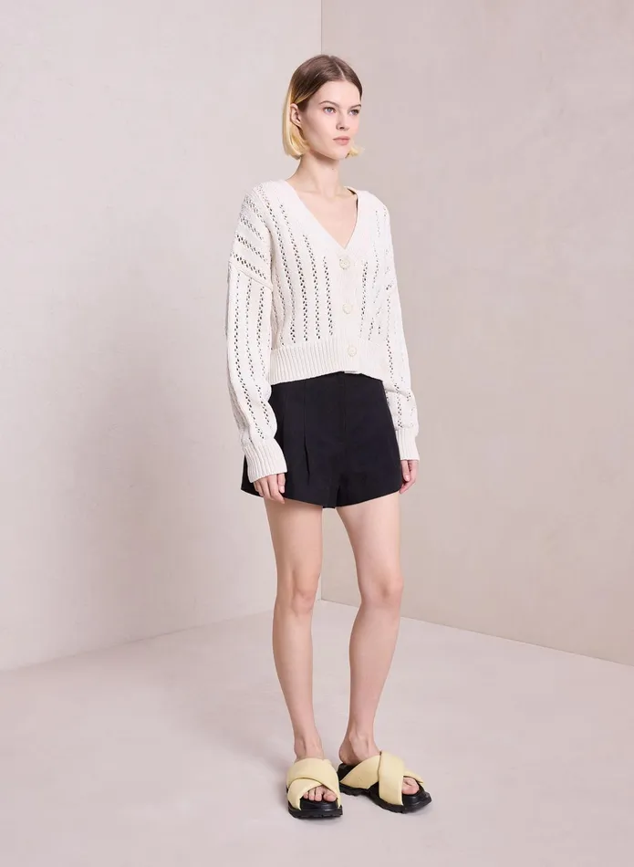 ALC Sweaters Drew Cotton Knit Cardigan Ecru 8211 Women
