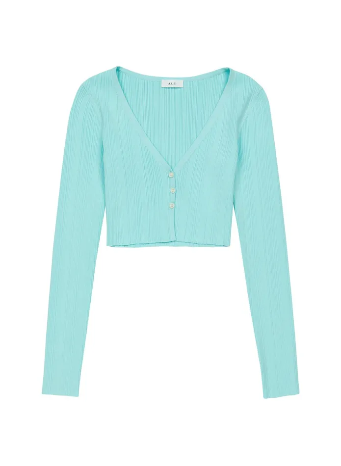 ALC Sweaters Hallie Ii Rib Knit Cardigan Summer Dew 8211 Women