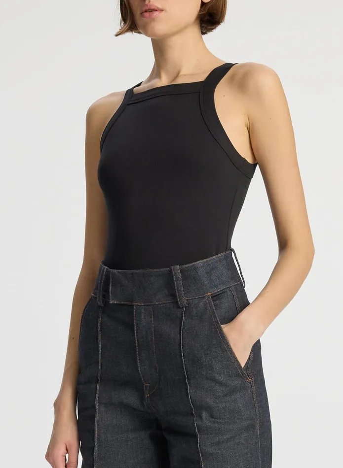 ALC Tees and Tanks Hannah Cotton Rib Tank Black 8211 Women