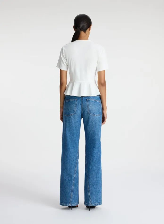 ALC Tees and Tanks Roxy Cotton Peplum Tee White 8211 Women