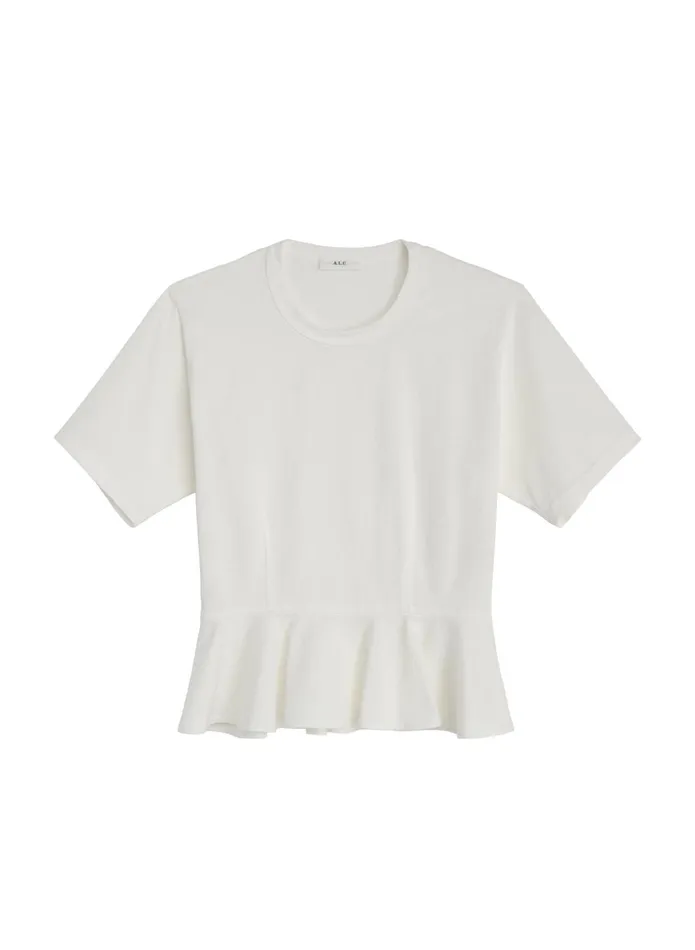ALC Tees and Tanks Roxy Cotton Peplum Tee White 8211 Women