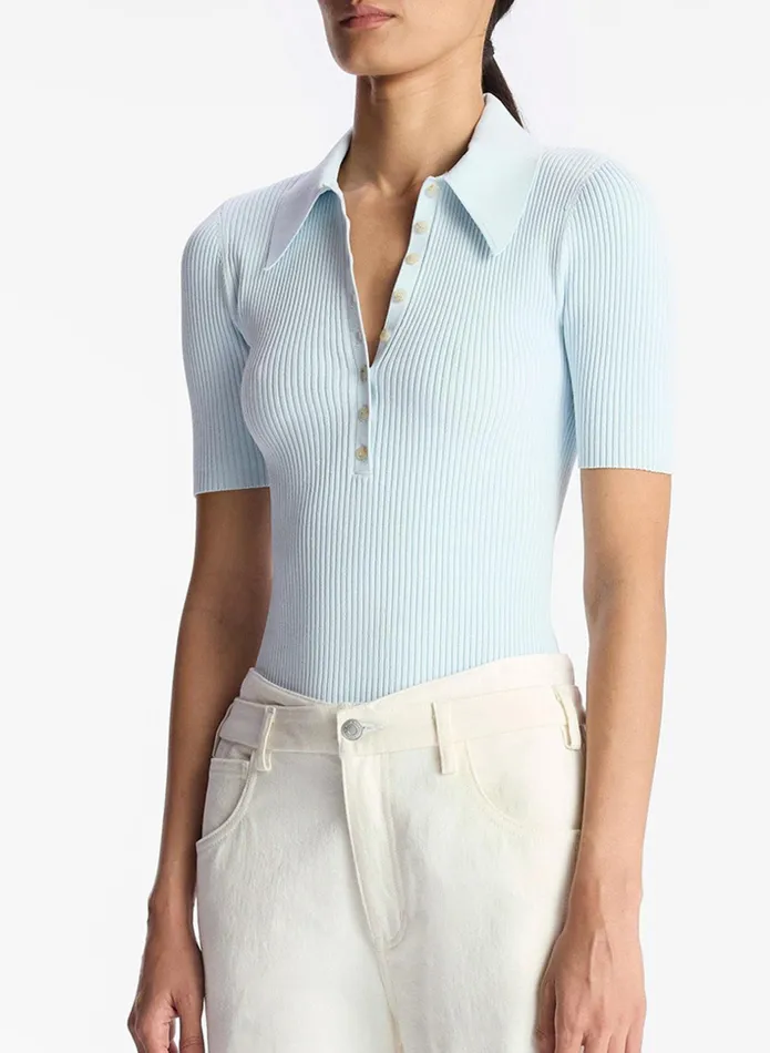 ALC Tops Atlas Rib Knit Top Chelsea Blue 8211 Women