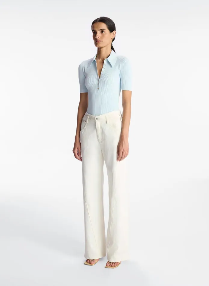 ALC Tops Atlas Rib Knit Top Chelsea Blue 8211 Women