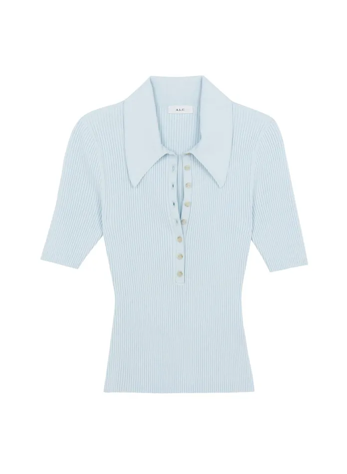 ALC Tops Atlas Rib Knit Top Chelsea Blue 8211 Women