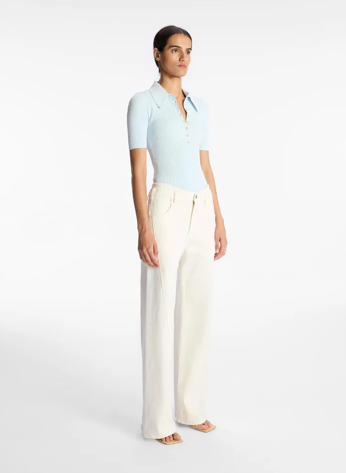 ALC Tops Atlas Rib Knit Top Chelsea Blue 8211 Women
