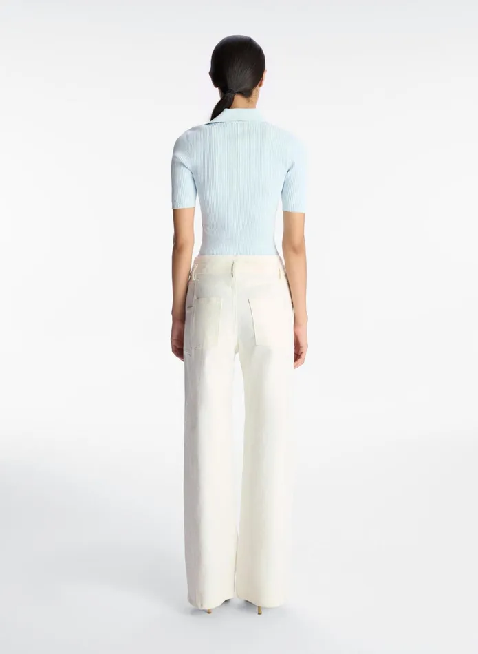ALC Tops Atlas Rib Knit Top Chelsea Blue 8211 Women