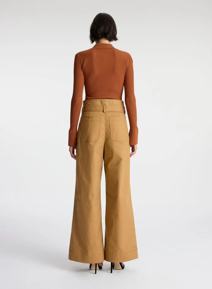 ALC Tops Eleanor Rib Knit Sweater Cognac 8211 Women
