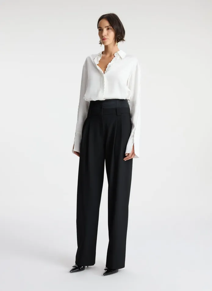 ALC Tops Haven Scalloped Satin Top White 8211 Women