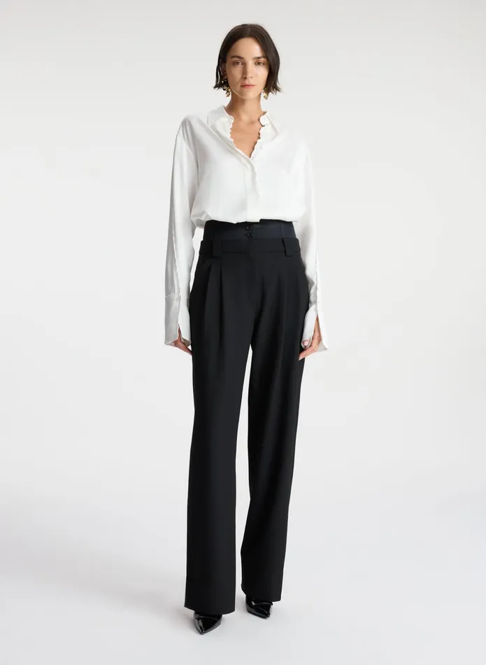 ALC Tops Haven Scalloped Satin Top White 8211 Women