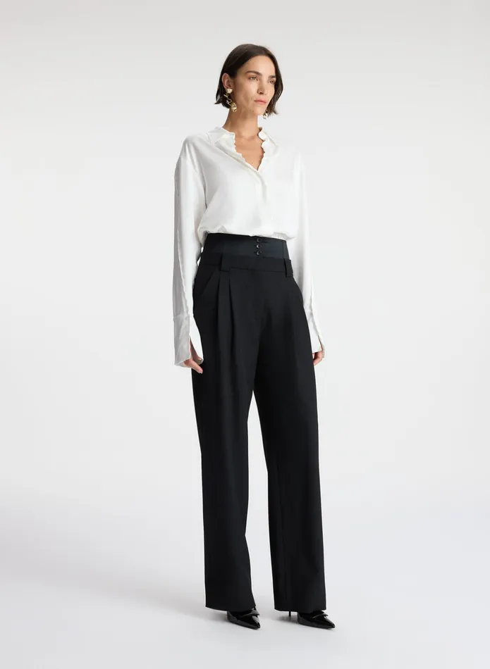 ALC Tops Haven Scalloped Satin Top White 8211 Women