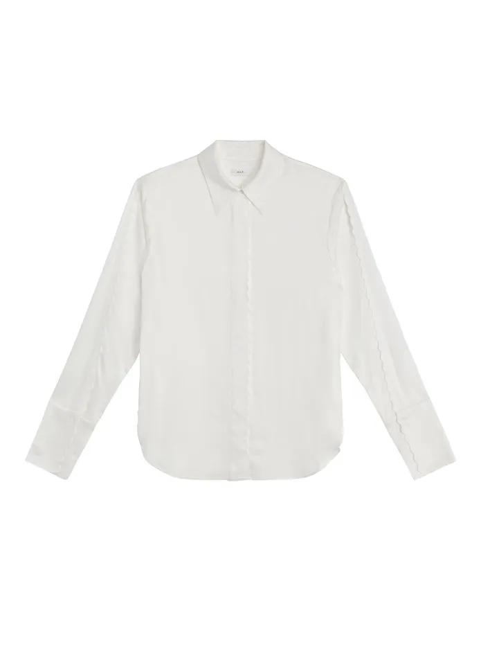 ALC Tops Haven Scalloped Satin Top White 8211 Women