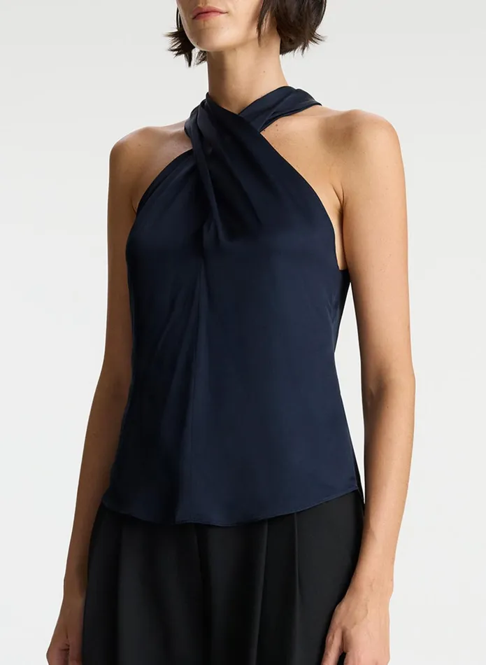 ALC Tops Miranda Satin Top Dark Sapphire 8211 Women