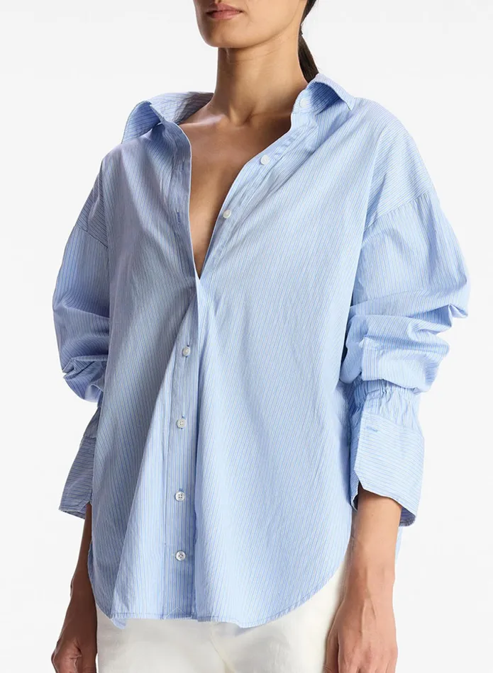 ALC Tops Monica Striped Cotton Top Chelsea Bluewhite 8211 Women