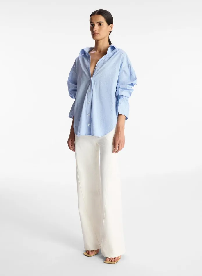 ALC Tops Monica Striped Cotton Top Chelsea Bluewhite 8211 Women