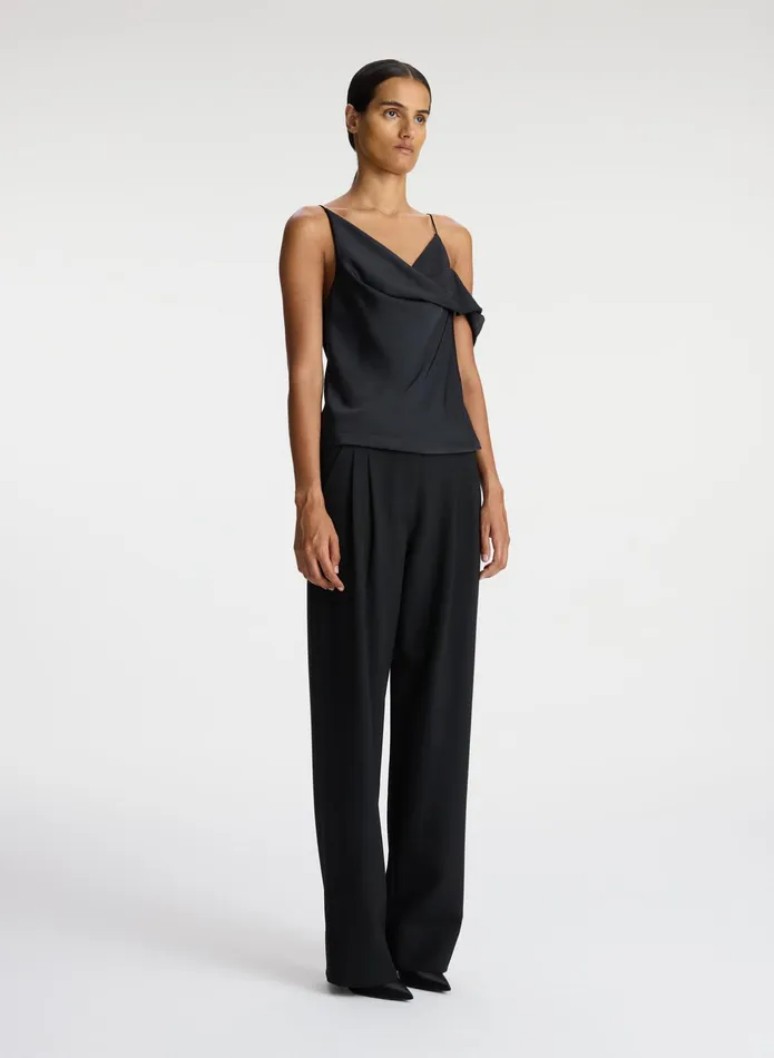 ALC Tops Ramona Satin Asymmetrical Top Black 8211 Women
