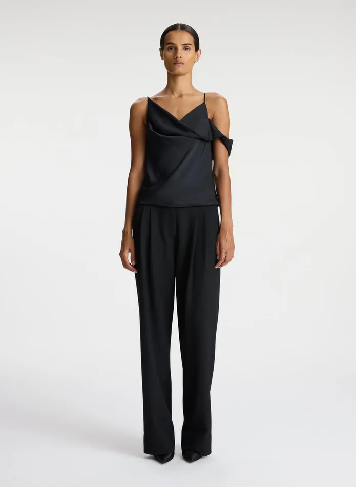 ALC Tops Ramona Satin Asymmetrical Top Black 8211 Women