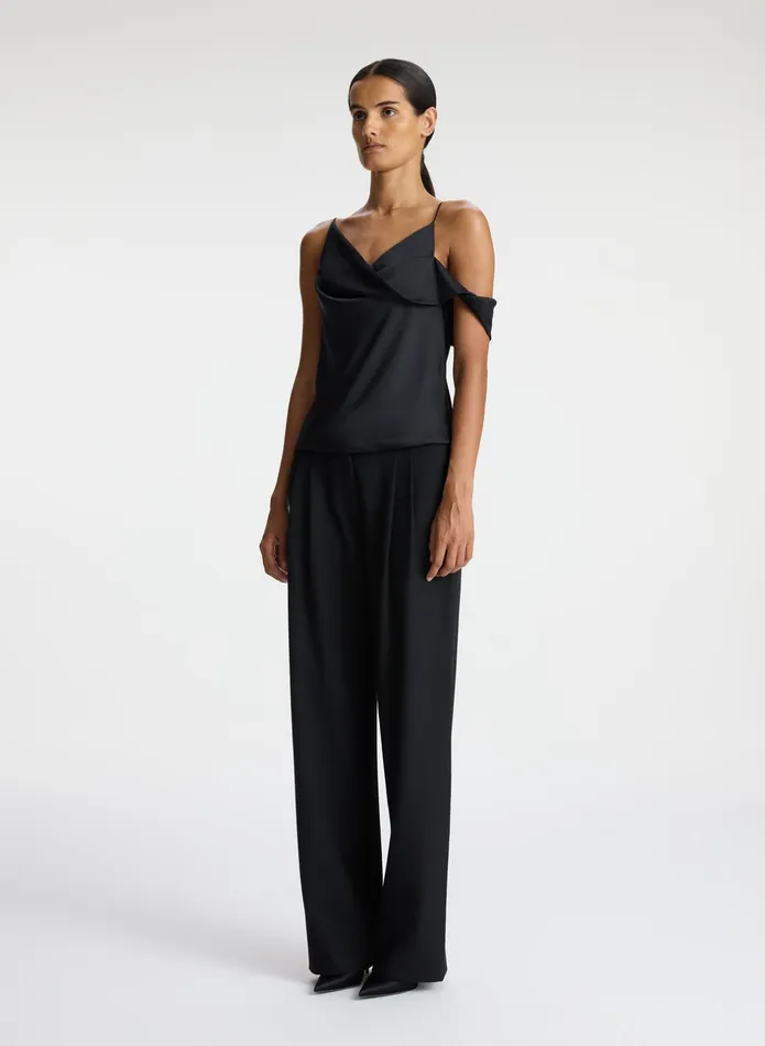 ALC Tops Ramona Satin Asymmetrical Top Black 8211 Women