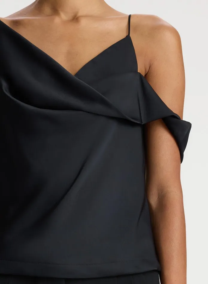 ALC Tops Ramona Satin Asymmetrical Top Black 8211 Women