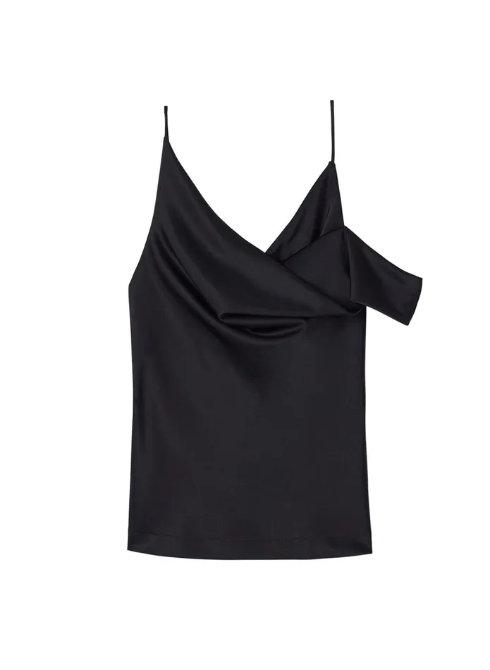 ALC Tops Ramona Satin Asymmetrical Top Black 8211 Women