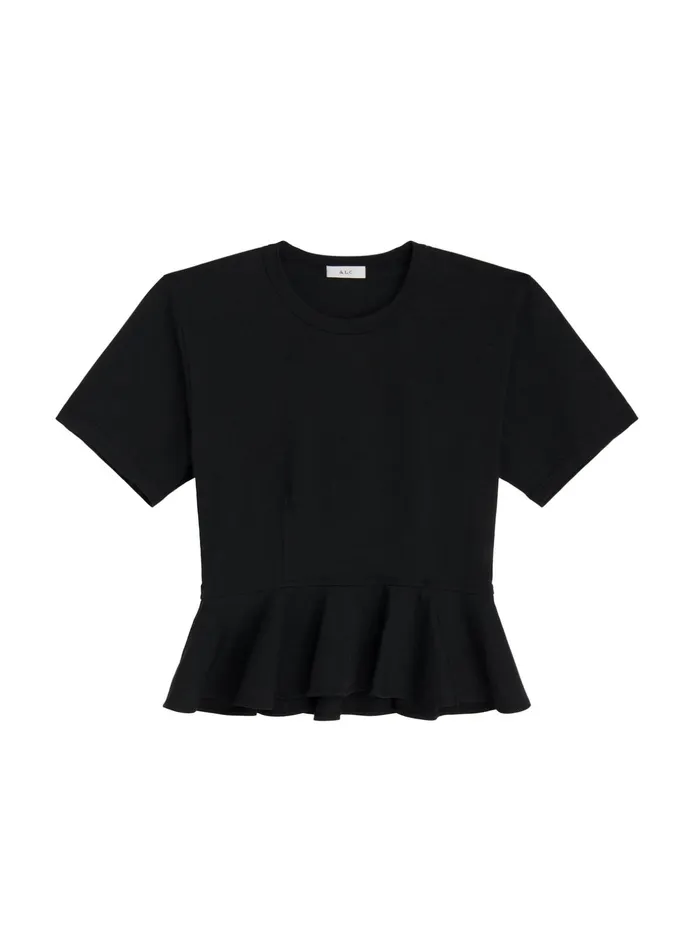 ALC Tops Roxy Cotton Peplum Tee Black 8211 Women