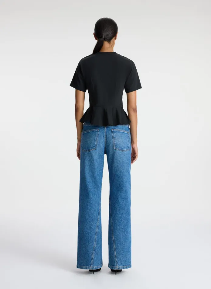 ALC Tops Roxy Cotton Peplum Tee Black 8211 Women