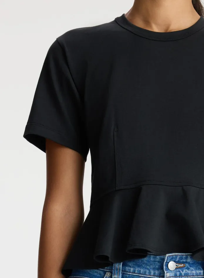 ALC Tops Roxy Cotton Peplum Tee Black 8211 Women