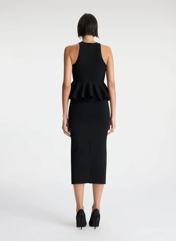 ALC Tops Talia Peplum Knit Top Black 8211 Women